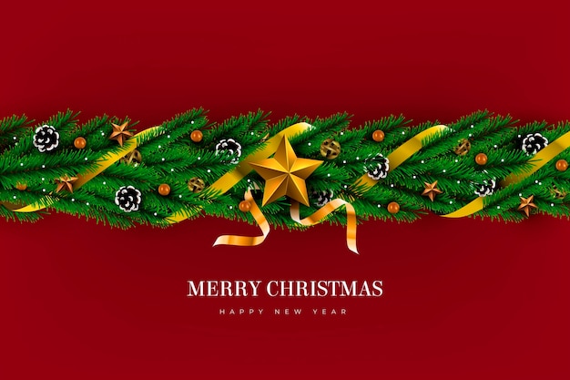 Vector realistic christmas tinsel background