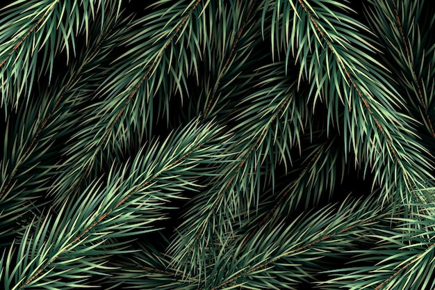 Vector realistic christmas tree branches background