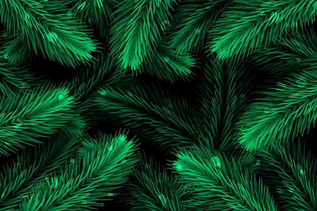 Realistic christmas tree branches background