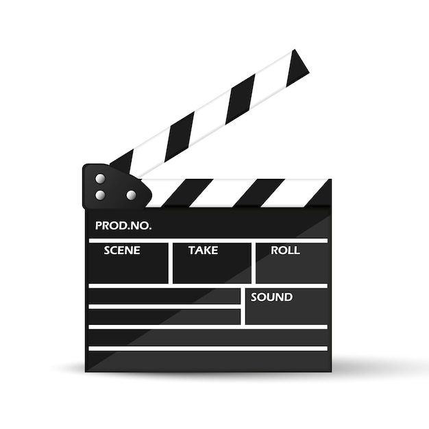 Realistic cinema clapperboard