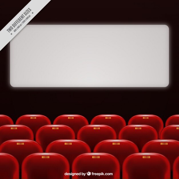 Vector realistic cinema with red armchairs