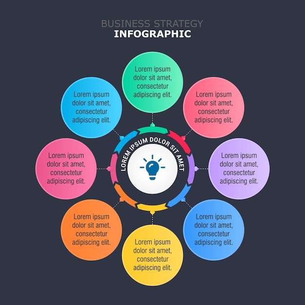 Realistic circular diagram infographic professional business strategy