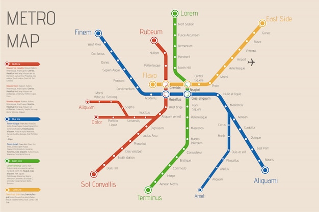 Mappa della metropolitana della città realistica
