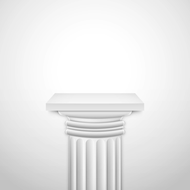 Vector realistic classic empty white column.