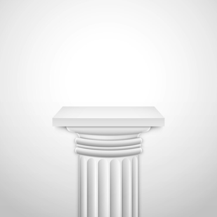 Vector realistic classic empty white column.