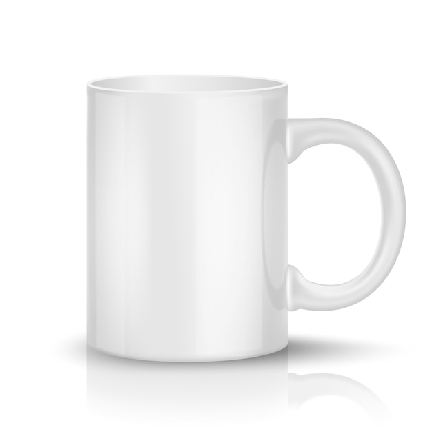 Realistic classic white cup