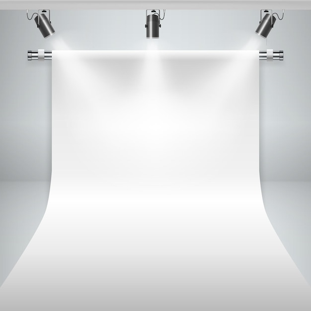 Realistic clear studio paper photo backdrop