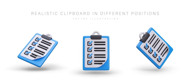 realistic clipboard board with leaf clip questionnaire survey sheet with completed tasks