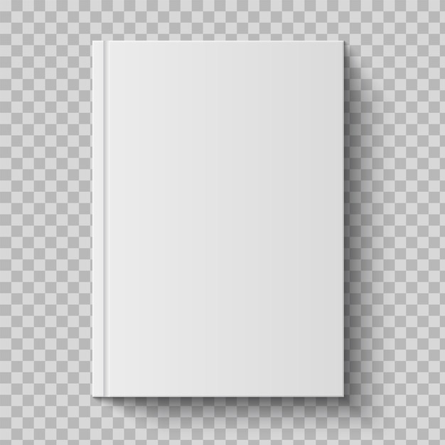 ベクトル 現実的な閉じた本空の 3 d モックアップ日記ブランディングのための白い教科書テンプレート上から透明な背景ビューに分離されたベクトル図