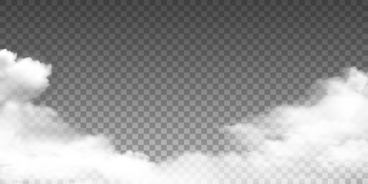Vector realistic cloud skycloudscape on transparent background