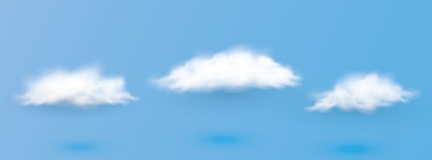 realistic clouds illustration set