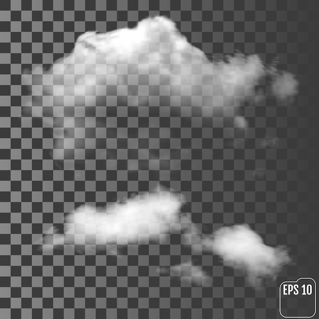 Realistic clouds on a transparent background