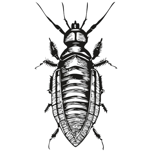 Realistic cockroach vector hand drawn animal illustration cockroaches