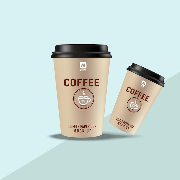 Realistic coffee cups collection with Vector Design