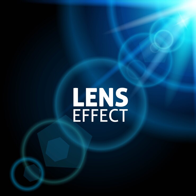 Vector realistic collimated light beam. the effect of the lens flare. the blue glow, bright lighting. 