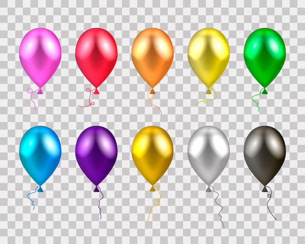 Realistic colored balloons.