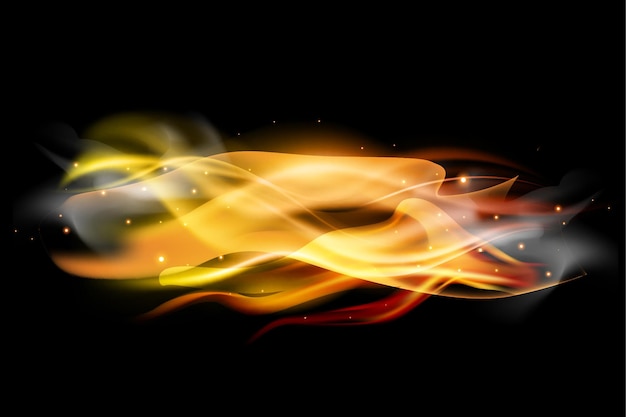 Vector realistic colored fire flame background