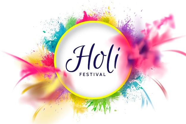 Vector realistic colorful explosion holi festival