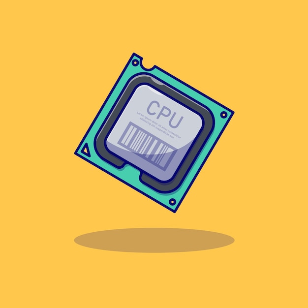 Realistic computer cpu vector illustration design