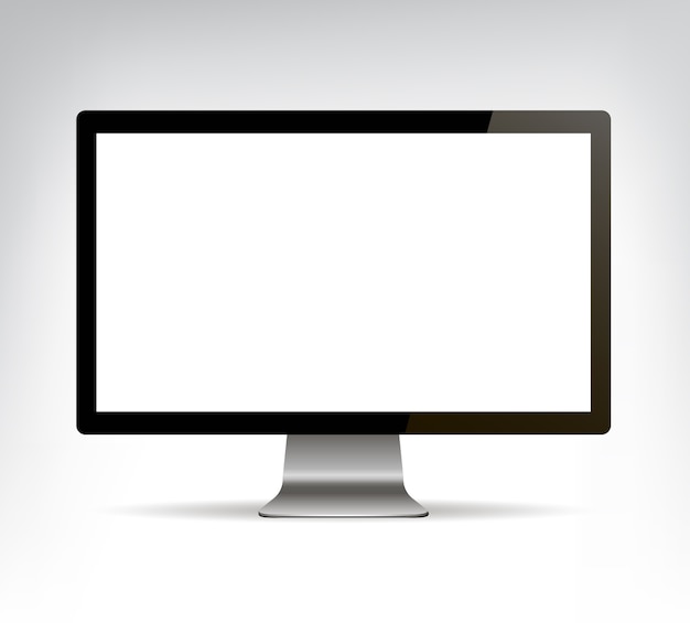  realistic computer monitor, pc display isolated