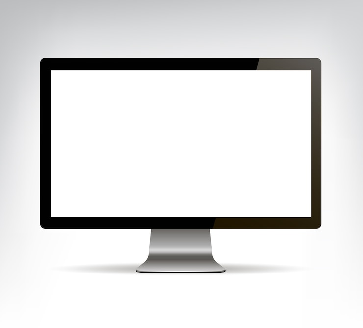 Vector  realistic computer monitor, pc display isolated