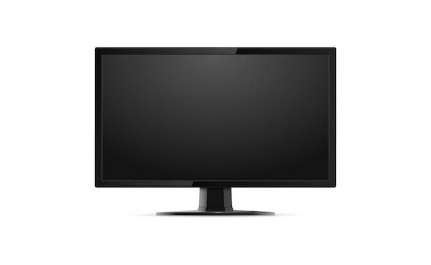 Realistic computer monitor, screen isolated