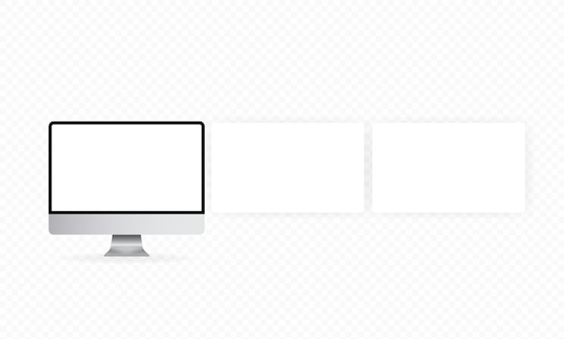 ベクトル 空の画面でリアルなコンピューターモニター