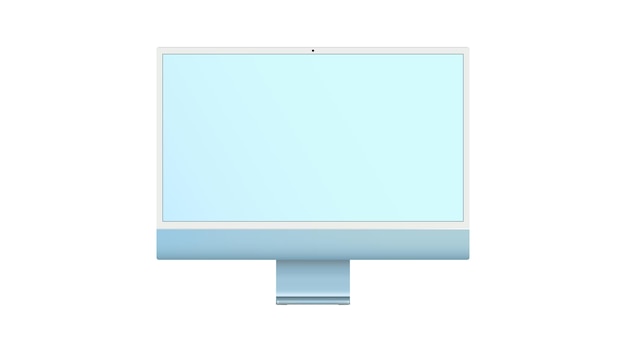 Vector realistic computer screen mockup computer monitor mockup banner screen with black screen