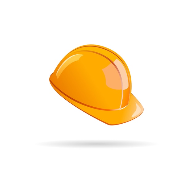 Vector realistic construction or working safety yellow helmet