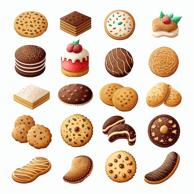 Realistic cookies Isolated on background Cartoon vector illustration