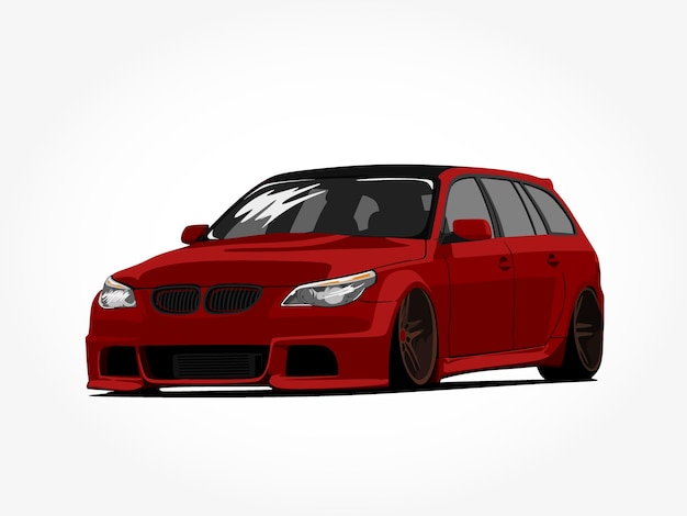 Vector realistic cool red car detail art