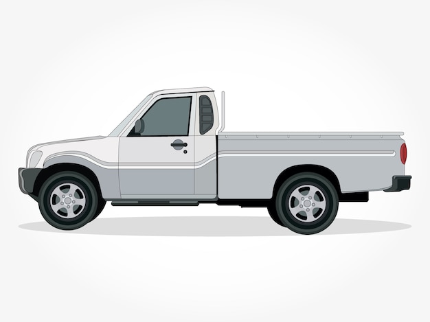 Vector realistic cool white truck detail