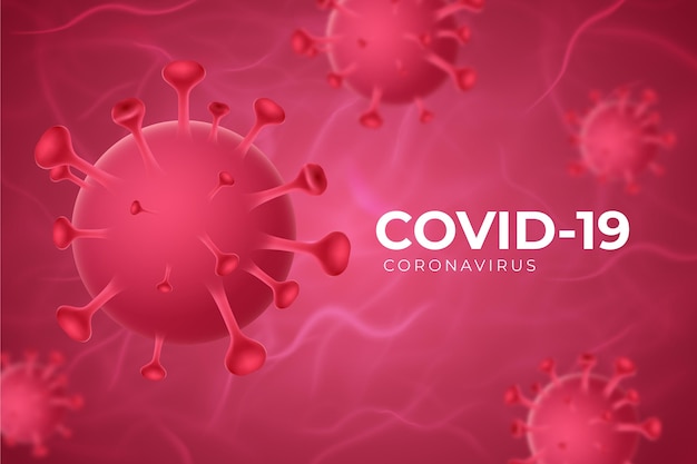 Vector realistic coronavirus backgroundg glass background