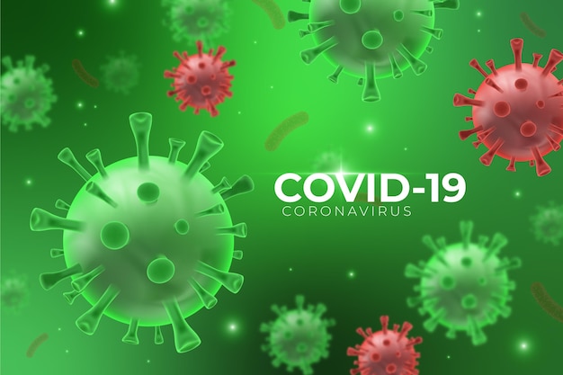 Realistic coronavirus backgroundg glass background