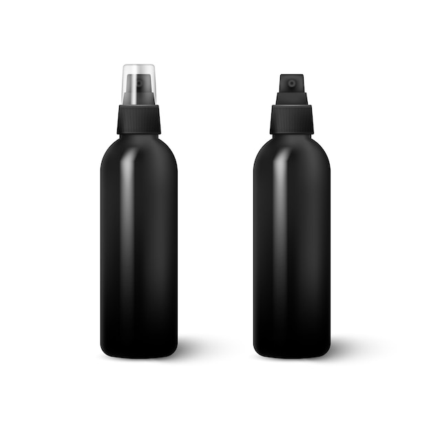 Realistic cosmetic bottle can sprayer container isolated on white background vector illustration