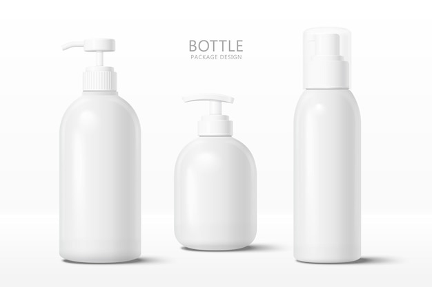 Vector realistic cosmetic bottle mock-ups