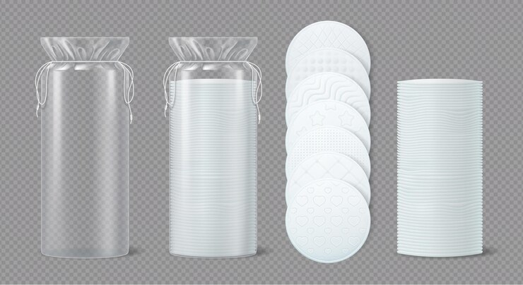 Vector realistic cosmetic cotton pads vector mockup