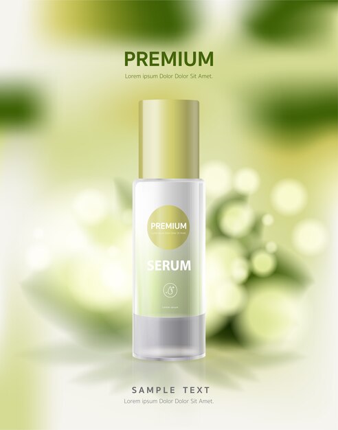 realistic cosmetic design  on background  green