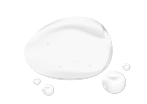 Realistic cosmetic serum drop texture of liquid drops serum gel or collagen skin care