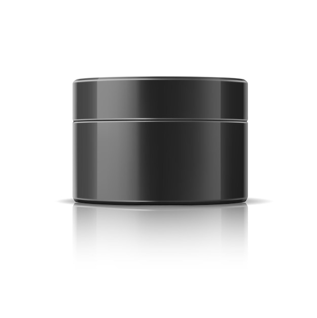 Vector realistic cosmetics black jar