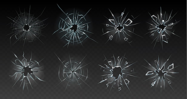 Vector realistic cracked glass illustration