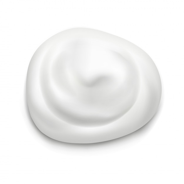 Realistic Cream on white background.