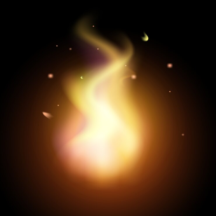 Vector realistic creative hot  fire flames or blaze bonfire