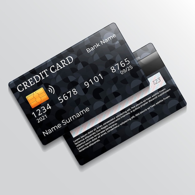 Realistic credit card design