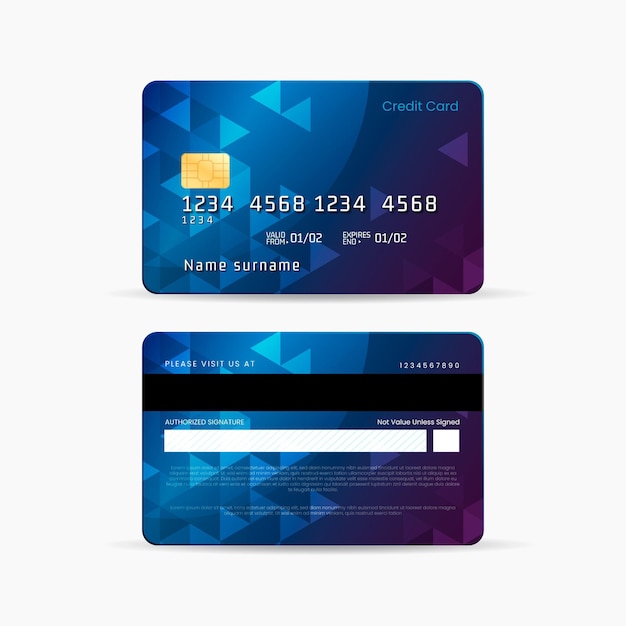 Vettore design realistico della carta di credito