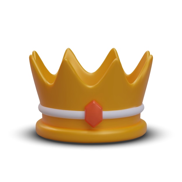 Realistic crown on white background element for computer game