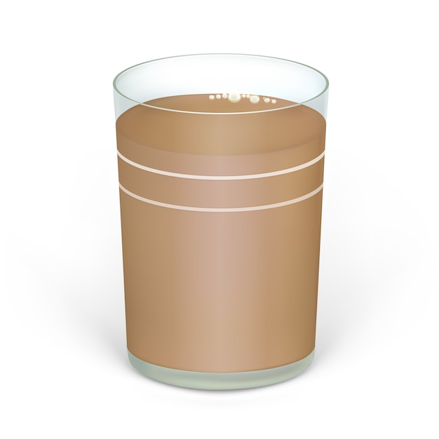 Realistic cup of cocoa or chocolate milk