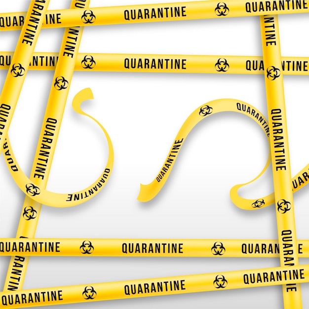 Vector realistic cut quarantine tape