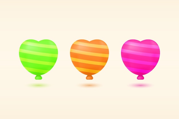 Vector realistic cute colorful balloons vector illustration