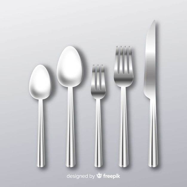 Realistic cutlery background